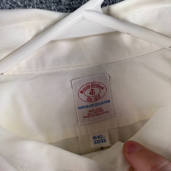 Brooks Brothers Corporate Collection VANDERBILT Button Up Shirt White 16.5 32/33 - Picture 2 of 11